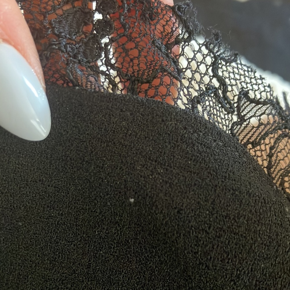 Black Skirt with Lace Trim - Picture 9 of 10